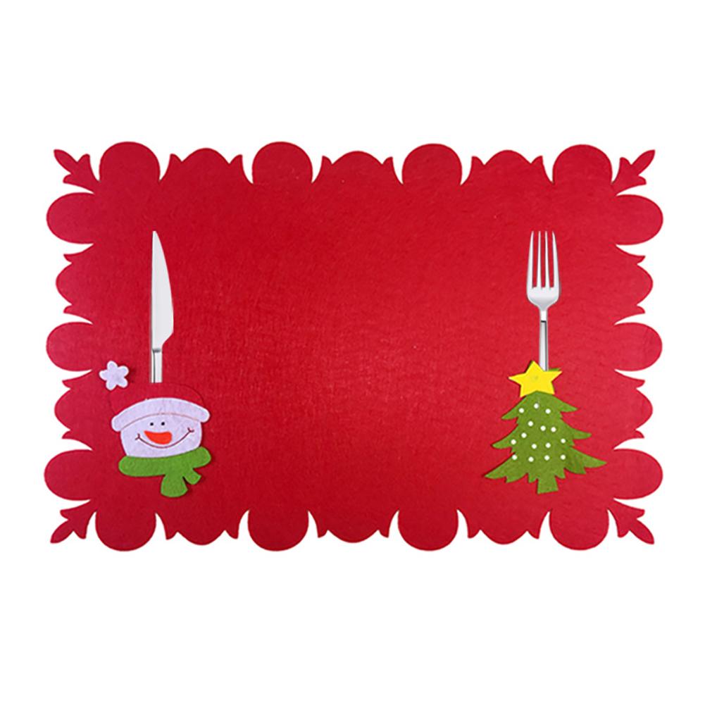 Christmas Decoration Tableware Placemat Kitchen Dinning Bowl Pad Mat Home Table Decor Accessories