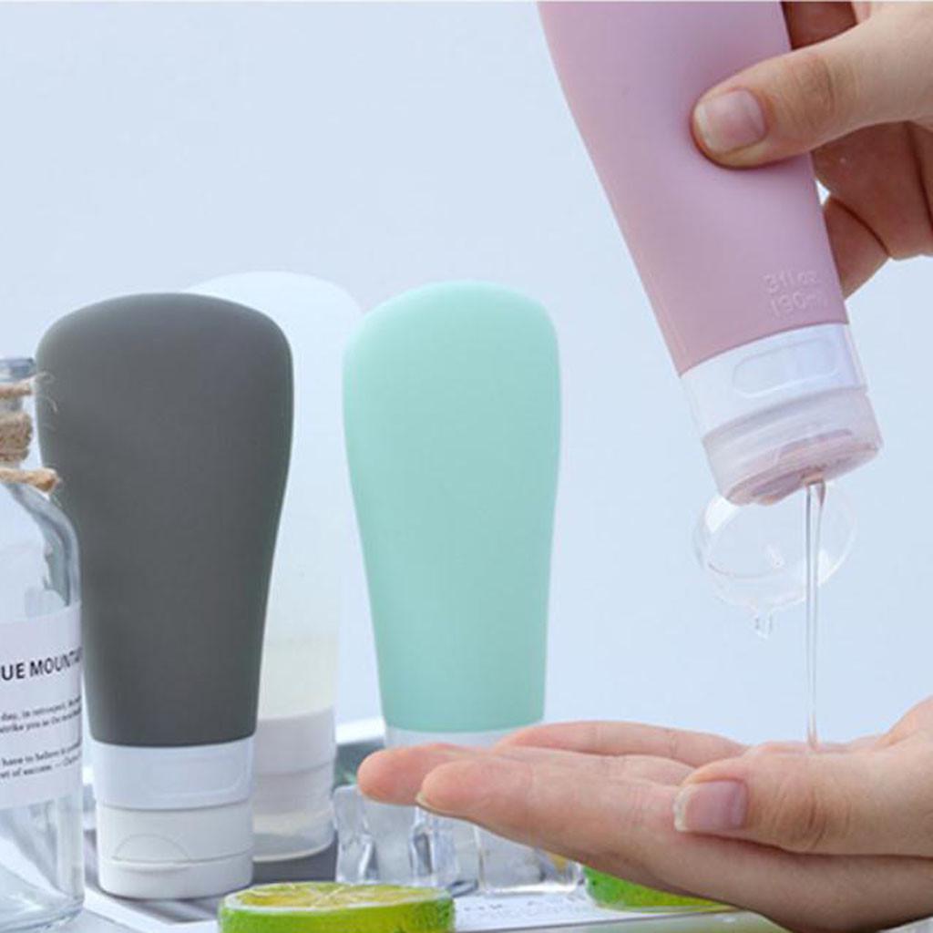 Leak Proof Silicone Travel Bottles Set    Approved Refillable Squeeza