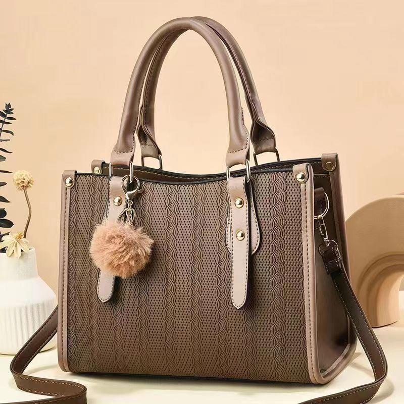 Large Capacity Single Shoulder Crossbody Bag Female Bag Foreign Style Handbag New Fashion Striped Texture Korean Multi-layer