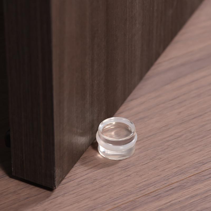 Acrylic Door Stopper Transparent Cylindrical Anti-Collision Buffer To Protect Walls And Furniture Self Adhesive Door Stopper