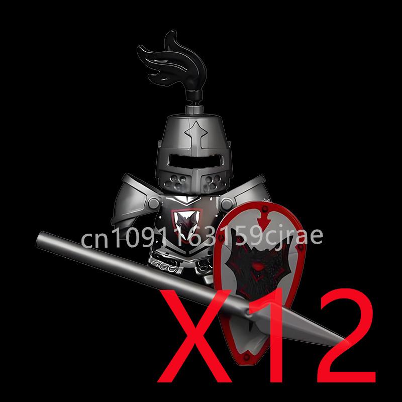 Kompatybilne MOC Średniowieczne Klocki Budowlane Postacie Żołnierze Smoczy Rycerze Czarny Lew Orzeł Zabawka Prezent Klocki Rolnik Żołnierz X048