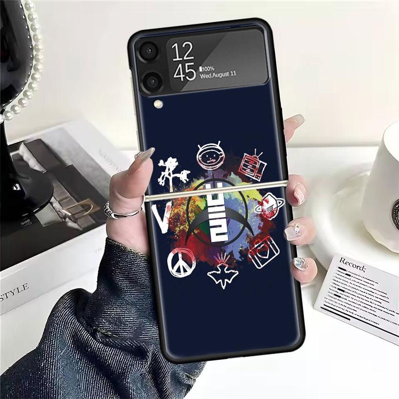 Band U-U2 Rock Cases For Samsung Galaxy Z Flip 4 5 6 7 3 Z Flip7 Flip6 Flip4 Flip5 Flip3 5G Hard Shockproof Fundas Cover