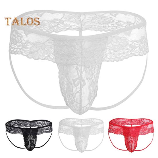 Erkek Külotları Hollow Out Dantel İnce Düşük Bel Jockstraps Kese Erkek Külotu Eşcinsel Erkekler Gece Kulübü Performansı Yatak Odası Balayı Düğün için Erkek Külotu