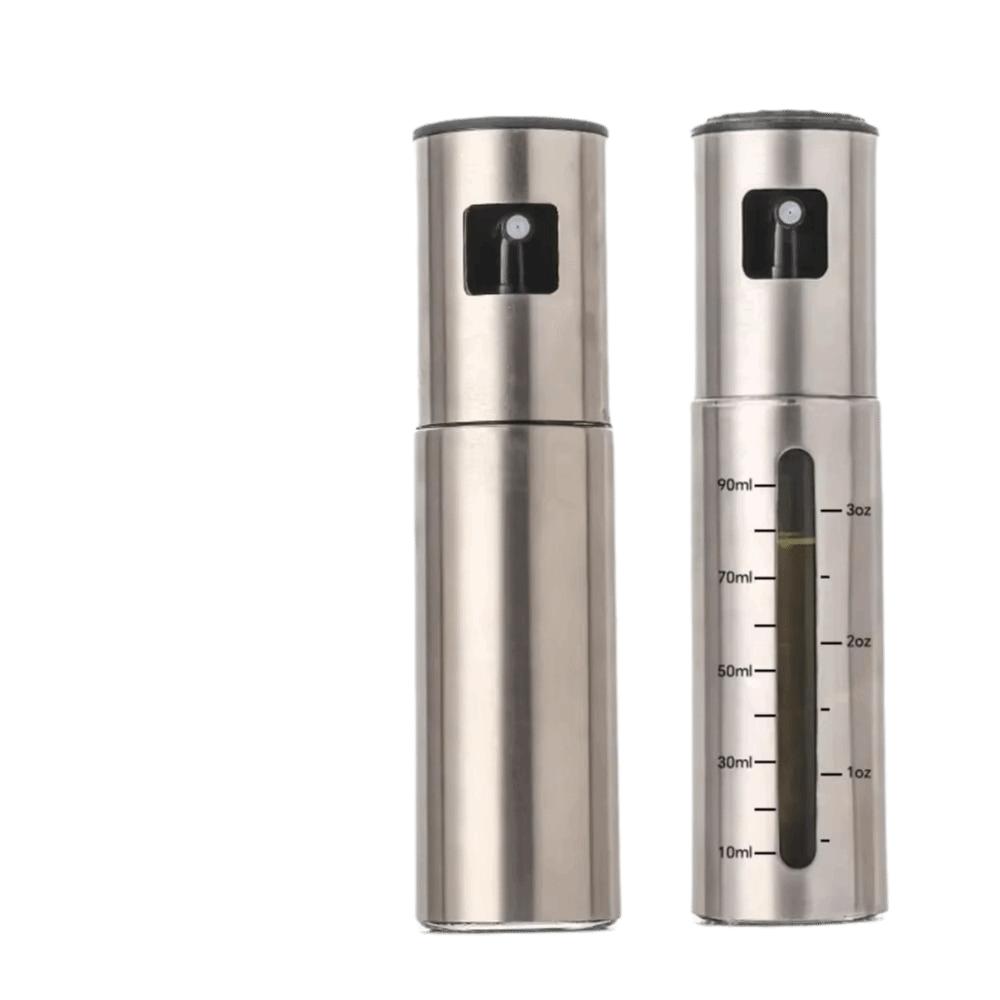 Portable 100ml Olive Oil Sprayer Stainless Steel Refillable Kitchen Oil Sprayer Leak-Proof Kitchen Press Spray Bottle
