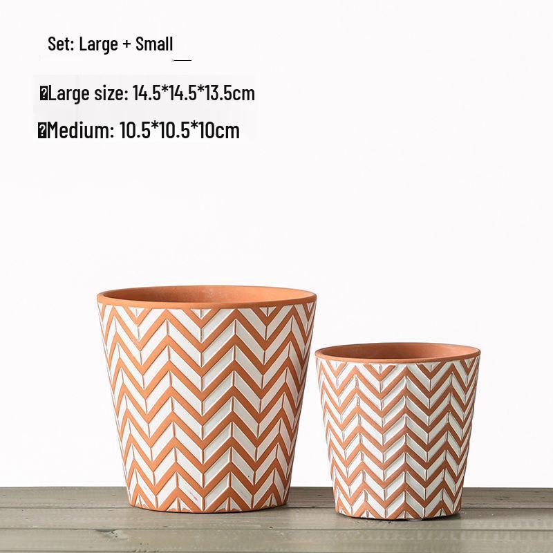 Red Clay Breathable Minimalist Terracotta Flower Pot with Feet for Succulents and Pothos - Round Design, Free Shipping
