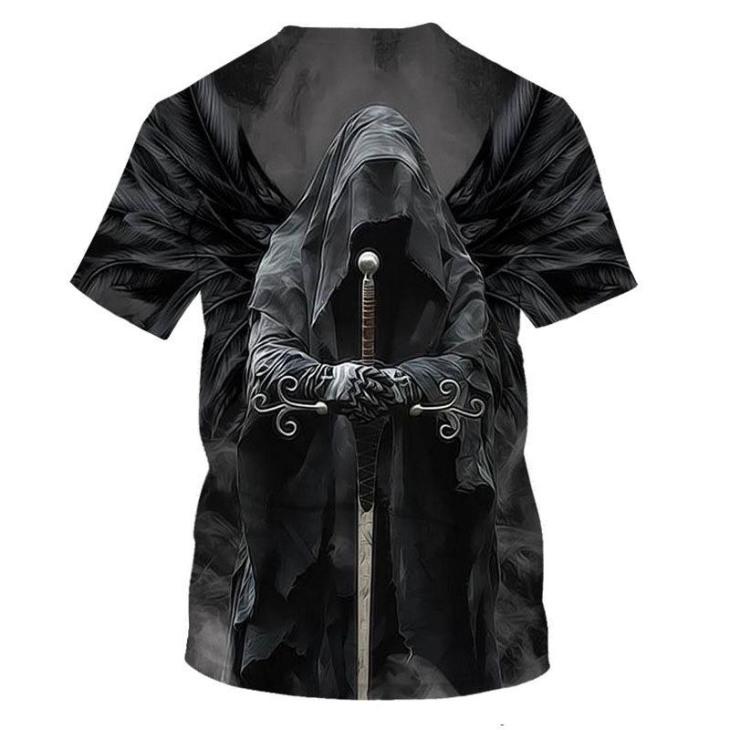 

Terror Skull 3D Digital Printed Men s Fashion Round Neck Short Sleeved T-shirt 6XL