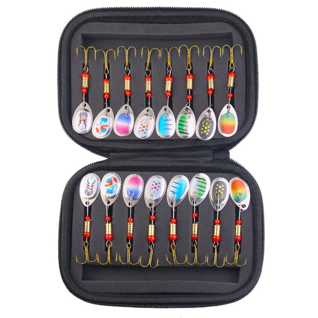 Portable Rotating Sequins Fly Fishing Lure Pike Salmon Sea Fishing Wobbler Trolling Hard Surface Topwater Lure Fishing Bait Kit