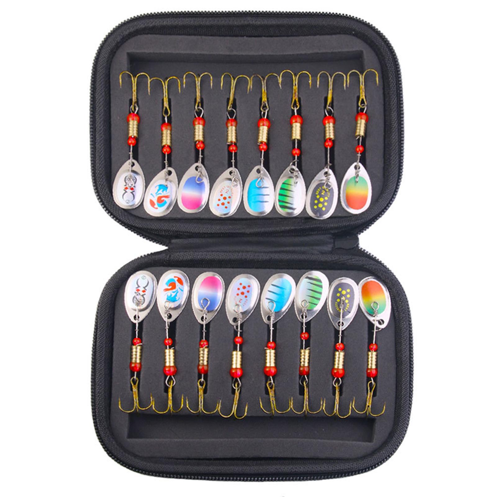 

Portable Rotating Sequins Fly Fishing Lure Pike Salmon Sea Fishing Wobbler Trolling Hard Surface Topwater Lure Fishing Bait Kit