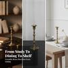 Brass Candlestick Elegant Candle Stick Holder Compact for Mantelpiece