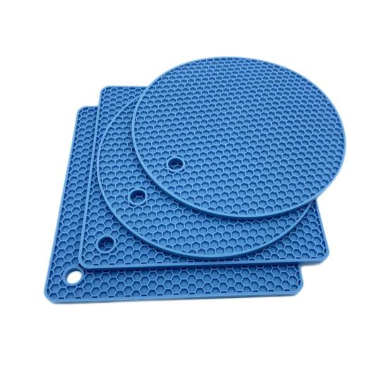 4Pcs Silicone Trivet Mats for Hot Dishes Heat Resistant Hot Pads Pot Holders Flexible Placemats Non-Slip Multi-Purpose Kitchen Tool