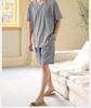 Xuan Liang Men's Sleepwear Summer Thin Style Cool Feeling Pure Cotton Short sleeved Shorts Casual Large Size Outerwear Home Clothing Set