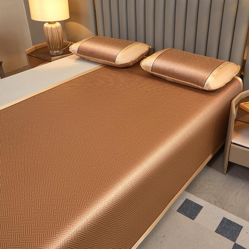 Letnia Mata Mata Rattanowa Trzyczęściowa Łóżko na Przerwę Obiadową Składana Mata do Pokoju Studenta Pogrubiona Mata Mata z Jedwabiu Lodowego Miękka Mata