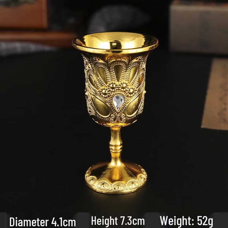 Ретро Золотые Металлические Рюмки для Байцзю и Коктейлей - Набор из 6 штук