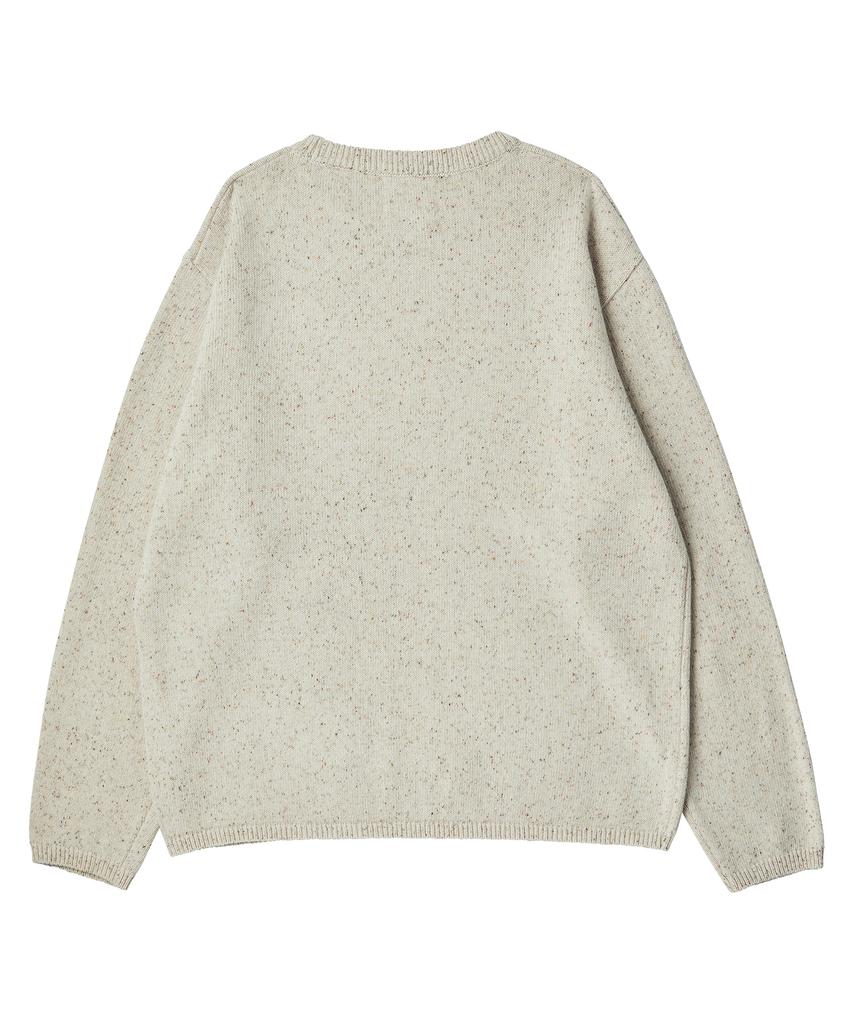 BEYOND CLOSET [Collection Line] Play Dog Oversized Jacquard Knit Pullover Ivory