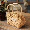 Hand-Woven Wood Flower Basket for Teacher's Day and Mother Day Online Celebrity Posing Props Portable Gift Basket