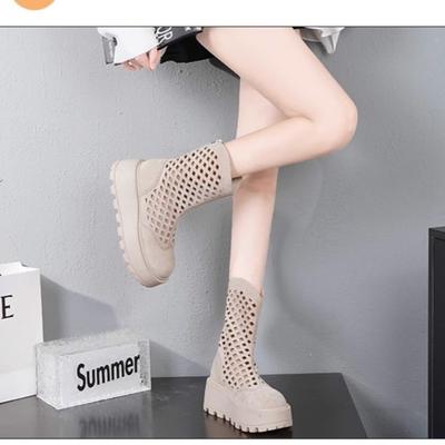 Small Hollow and Breathable Fashion Muffin Thick-soled Short Boots, New Thick-soled Heightening Cold Boots In Summer 2025, Women's Boots
