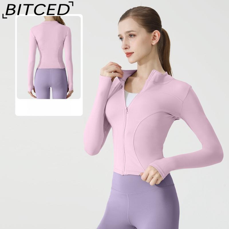 BITCED Summer Sun Protection Quick-Dry Sports Jacket Stand-Up Collar Stretch Slim-Fit Running & Fitness Top