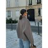 Grey Thick Warm Jacket Elegant Women Coats Single Breasted Turndown Collar Long Sleeves Fashion High Street Commute Winter Outerwear