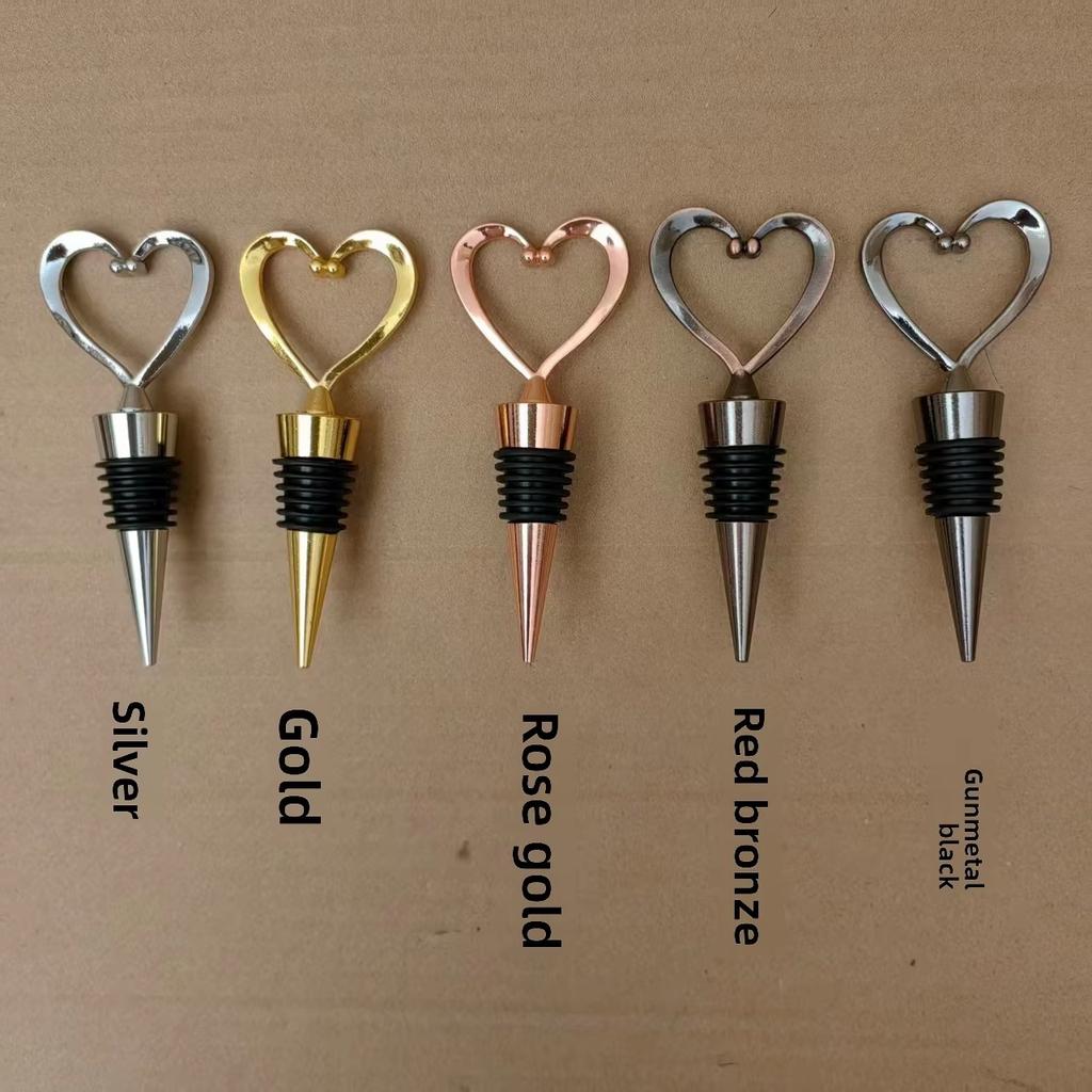 JSH003 Decorative Beverage Keeping Standard Bottles Wine Champagne Fresh Heart Shaped Plastic Wine Bottle Stopper