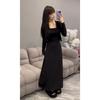 French dress set spring new temperament thin dress cardigan two-piece set women