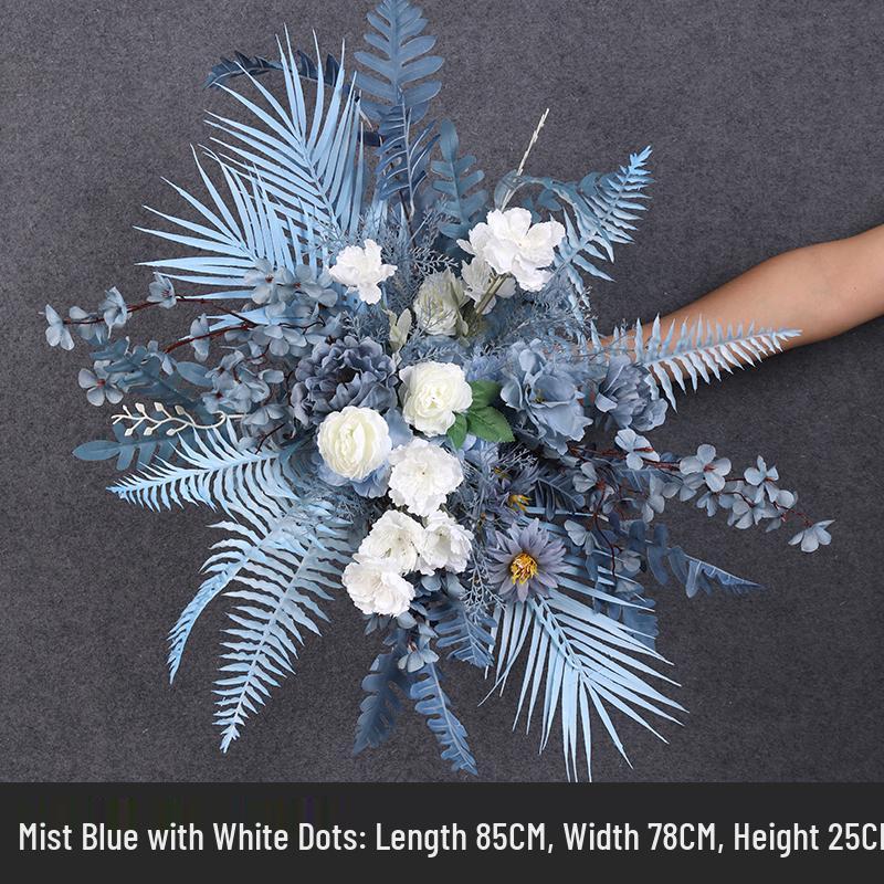 

Блакитний Шовковий Квітковий Аранжування Весільної Дорожки