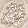 Texture Geometry Multi Shaped Women'S  Ring Earring Set Elegant  Style Unique Design Earrings