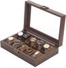 Reodoeer Wood Grain PU Watch Storage Watch Storage Collection Case for 10 Watches Case, Box,