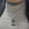 Pirate Anchor Pendant Necklace, Men's Punk Style Titanium Steel Jewelry