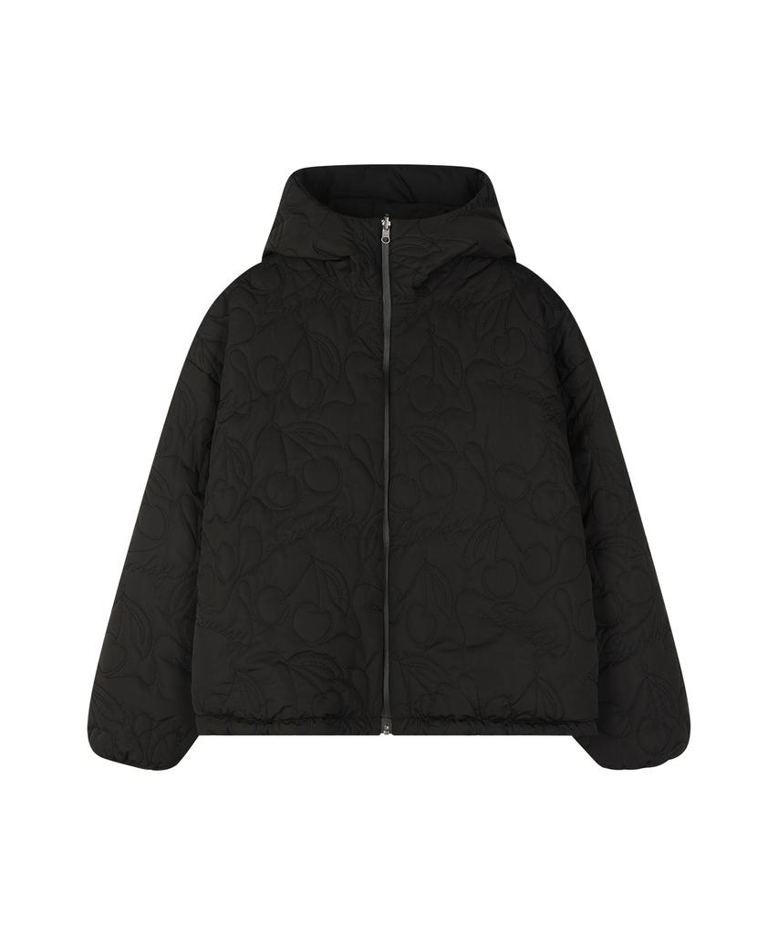 Sunday Fruit Market Cherry Reversible Puffer Black