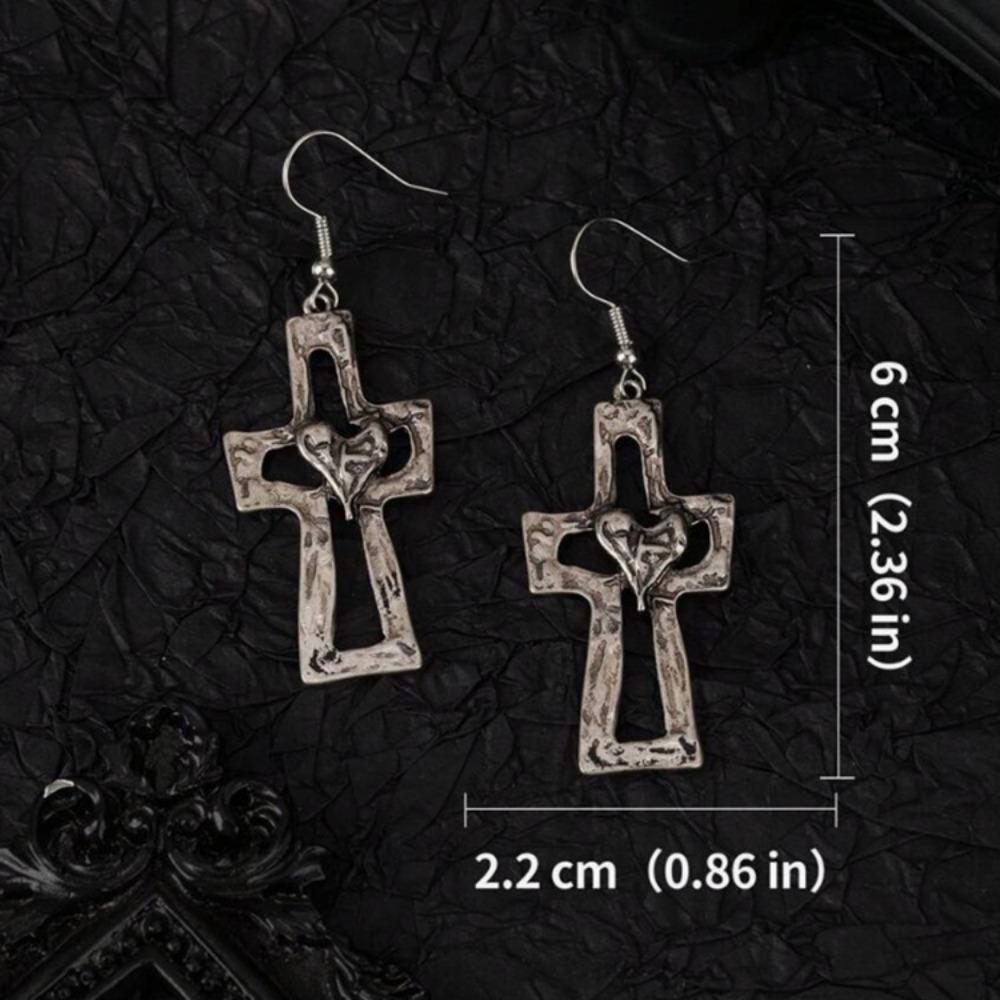 Cross Love Old Earrings Women's European and American Retro Gift Earrings