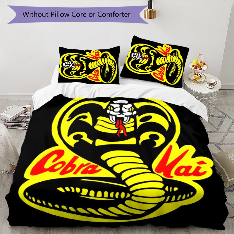 Cobra Kai 3pcs Bedding Set Duvet Cover Closure Includes 1 Duvet Cover & 2 Pillowcases for All Seasons Bedroom Home Dorm Decor