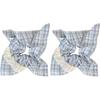Blueberry Tone Plaid Lace Bow Hair Ring Girl Fashion Versatile Scrunchie Hair Accessories Hair Tie