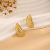 High-End Metal Heart Butterfly Flower Earrings with Exaggerated Pleated Texture