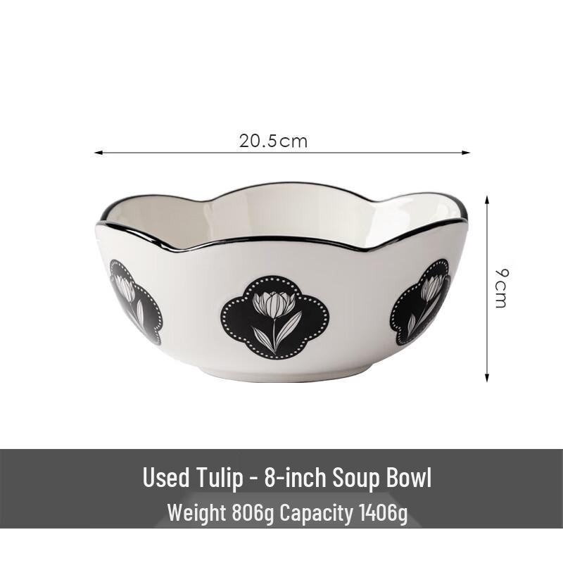 ZISIZ 8-Inch Ceramic Soup Bowl