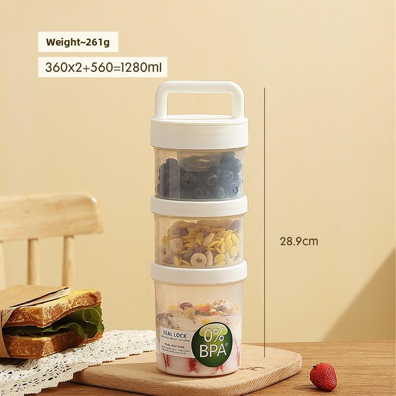 Portable Fruit Oatmeal Breakfast Cup With Spoon For Students And Office Use