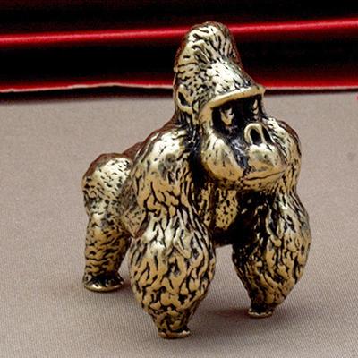 Miniature Gorilla Sculpture, Mini Orangutan Figurine, Party Favors Simple Crafts Metal
