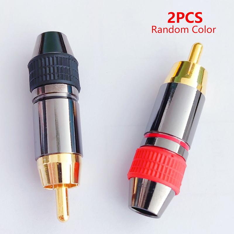 2Pcs Rca Male Plug Connector Non Solder Av Audio Video Locking Cable Plug Adapter Or Audio Cable Plug Video Cctv Camera Rca Jack