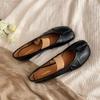 Sheepskin Version~ Shallow Mouth One-word Strap Thin Soft Split-toed Shoes Women's Single Shoes Genuine Leather Flat-soled Slippers