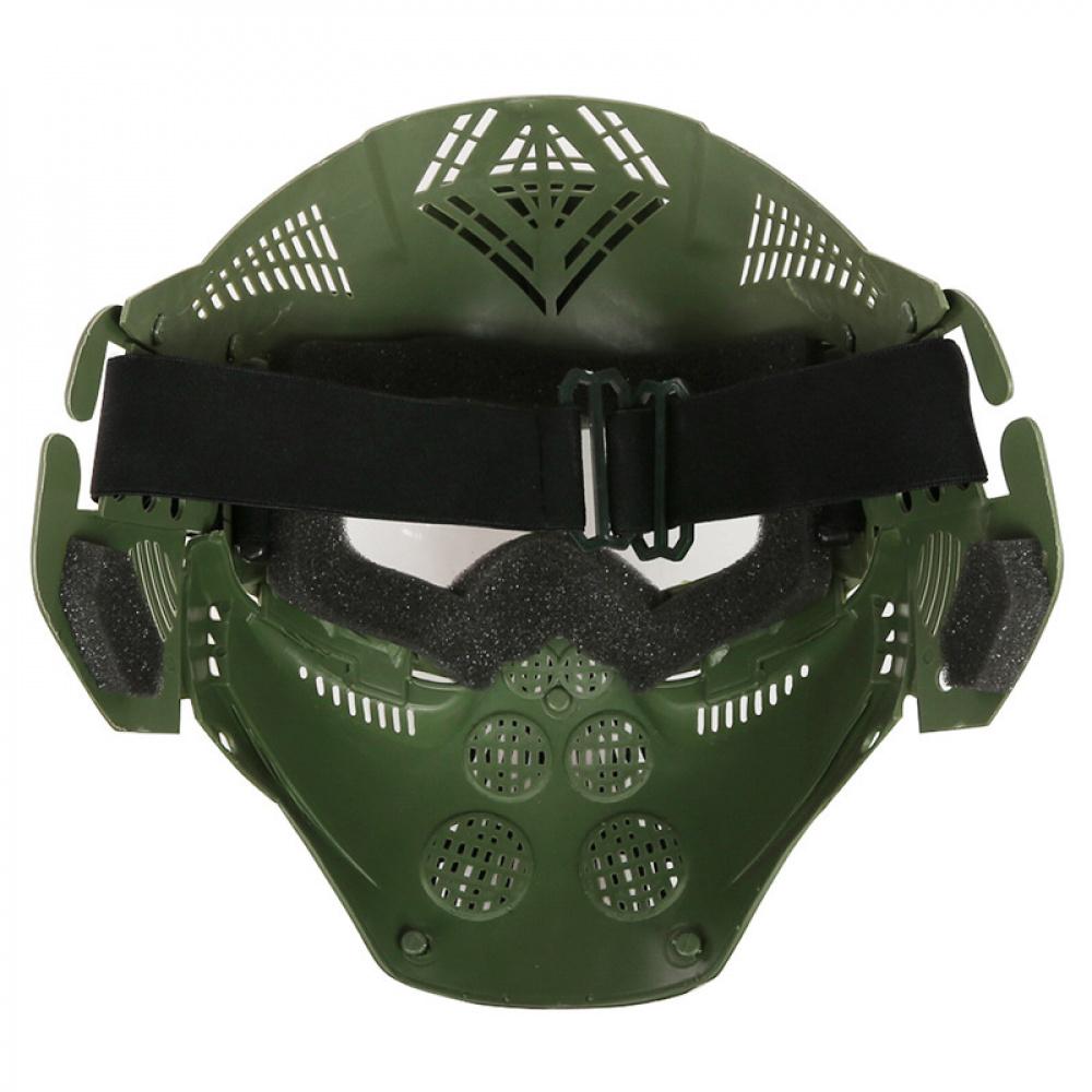 Maschera Facciale Tattica CS per Persona Reale Maschera Protettiva da Ciclismo con Lente in PC Protezione Solare Anti-UV per Sport all'Aperto