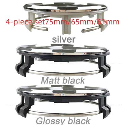 Lot de 4 cache-moyeux de roue 75 mm avec logo noir et argent pour Mercedes Benz GMRS, accessoires de style