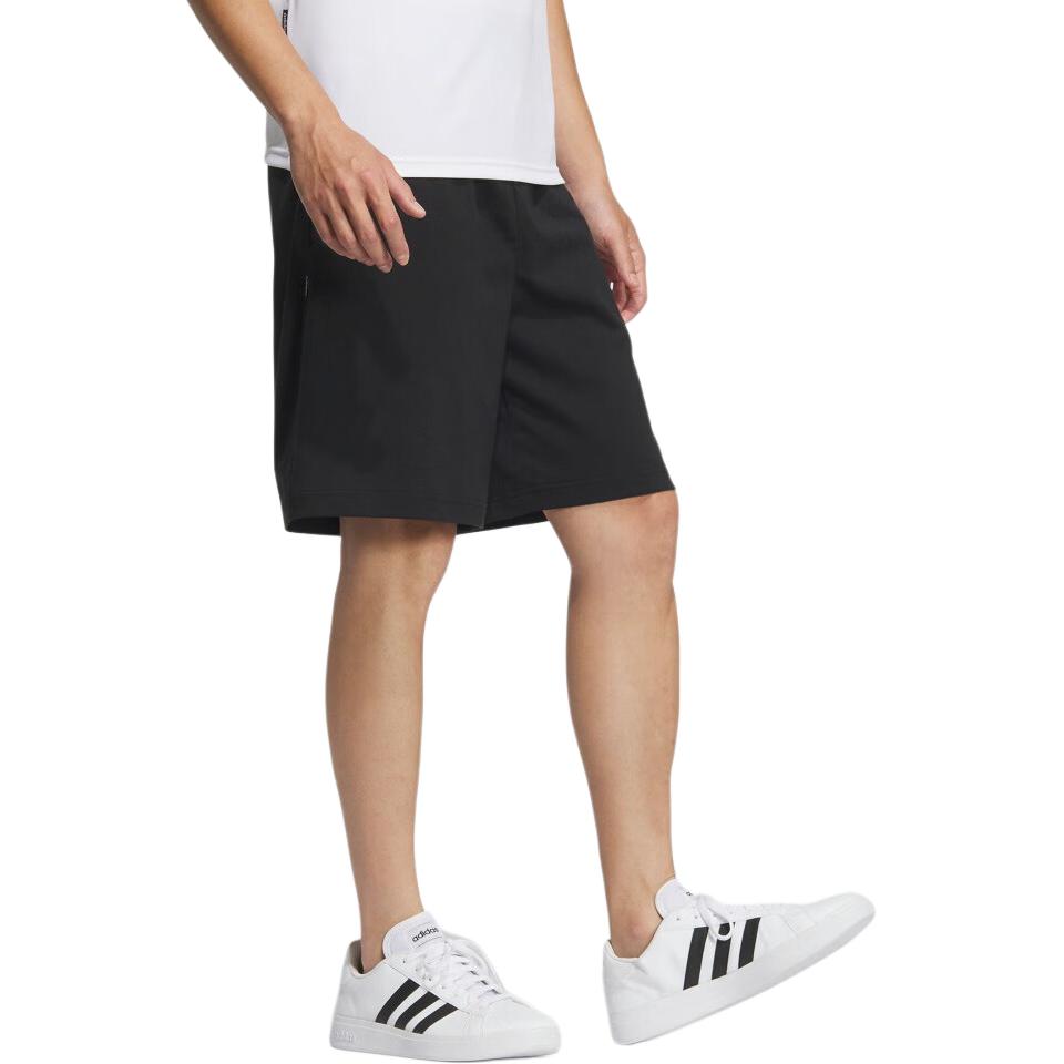 Adidas Solid Color Elastic Mid-Waist Sporty Casual Shorts Men Bottoms Black JP2078