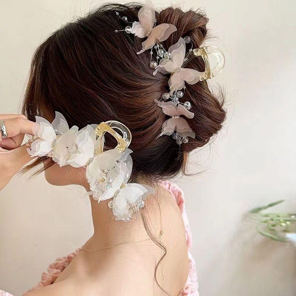 Hair Clamp Butterfly Hair Claw Hair Accessories Butterfly Hairgrips Shark Clip  Autumn Winter