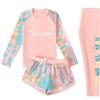 Maillot de bain pour fille à manches longues et pantalon - Protection solaire d'été, Tailles S/M/L