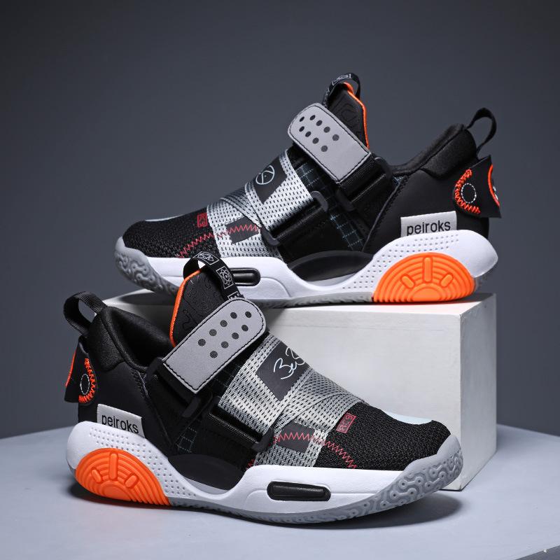 Children's Basketball Shoes Spring and Summer New Sports Shock Absorption Running Breathable Boys' Shoes Popular Middle and Older Children's Casual Sh