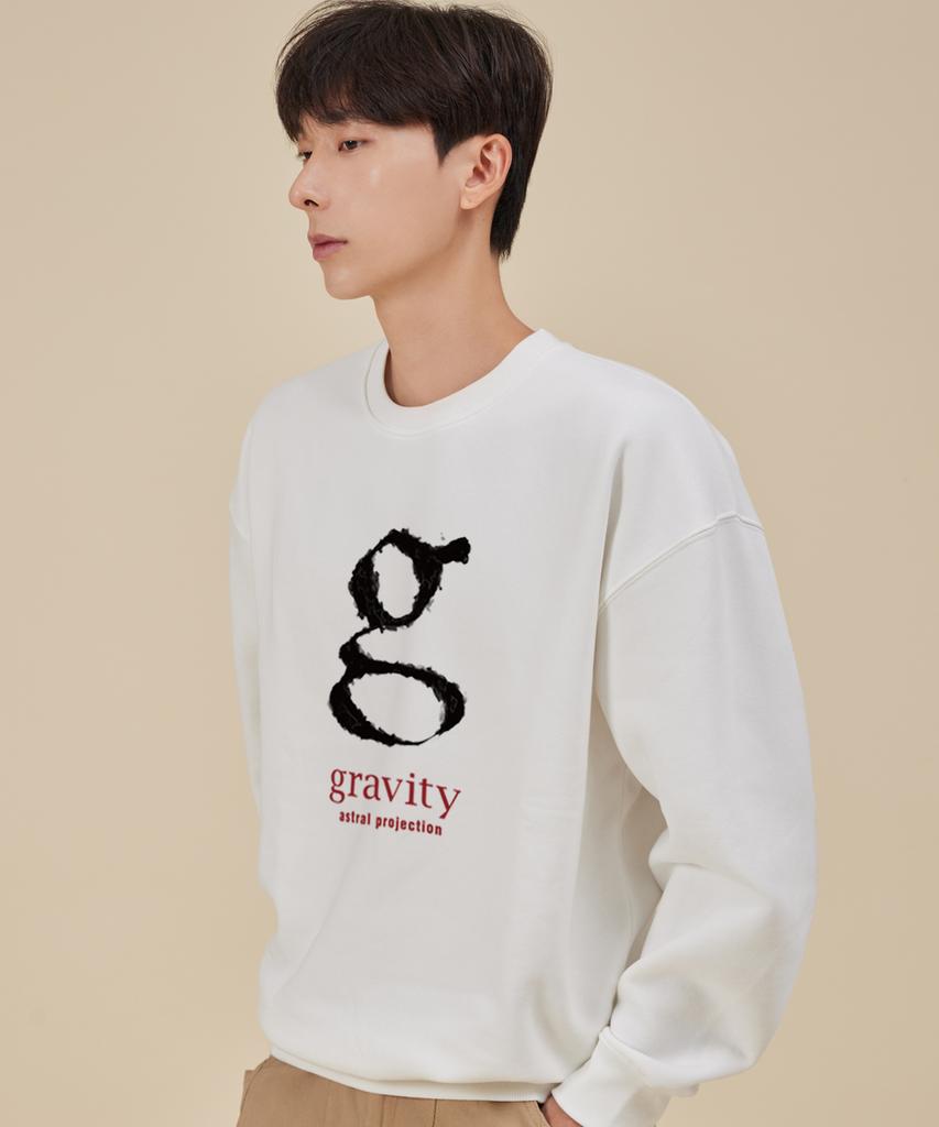 ASTRAL PROJECTION Signature Gravity Loose Fit Sweatshirt_White