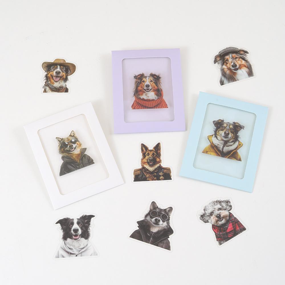 50 Cartoon-Hunde-Sammlung Aufkleberpaket Wasserdicht Transparentes PET Handbuchmaterial Dekorativ Gitarre Notizbuch DIY