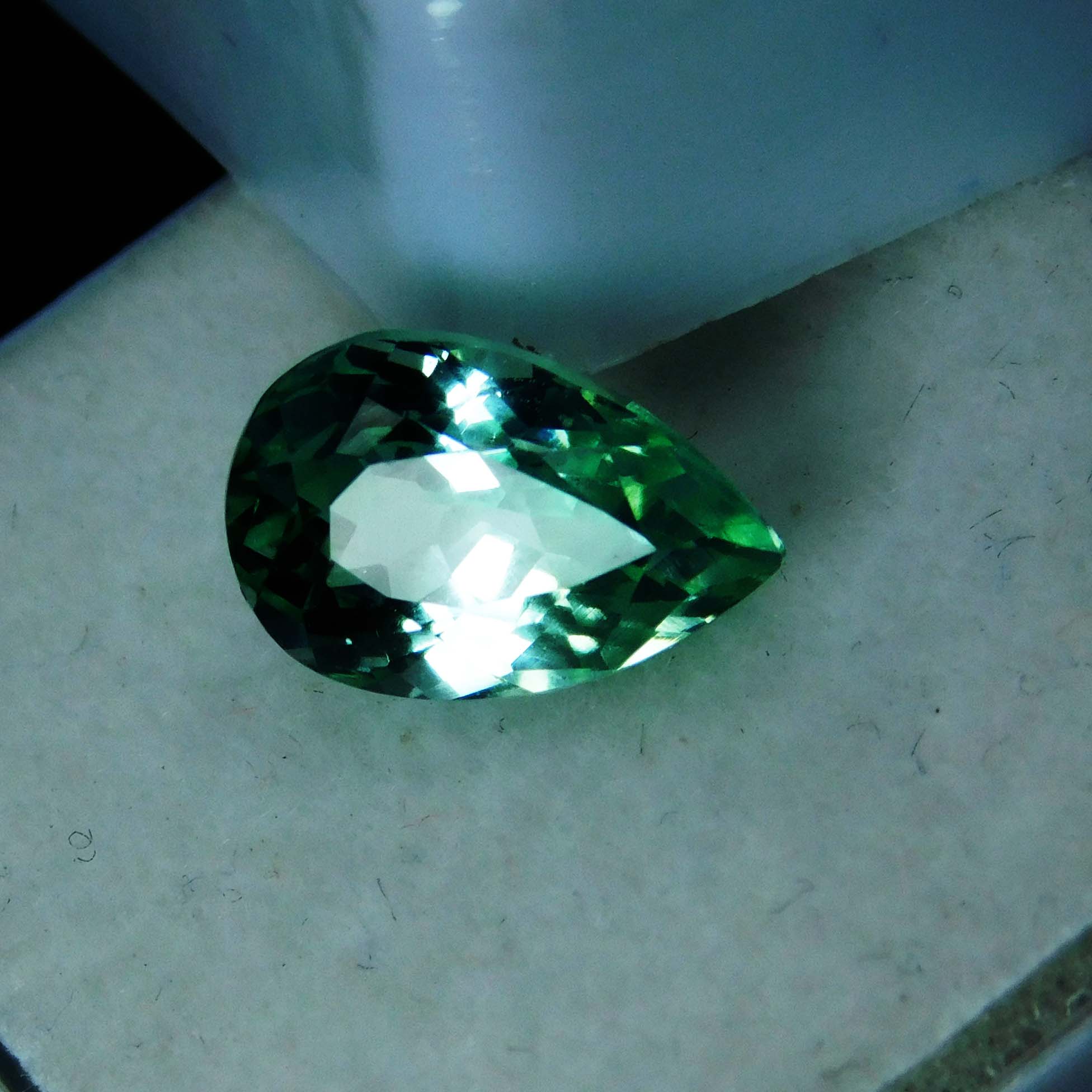 

2 Ct Pear Cut Natural Stunning Montana Sapphire Loose Gemstone CERTIFIED A--2836 9.8 mm approx зелений