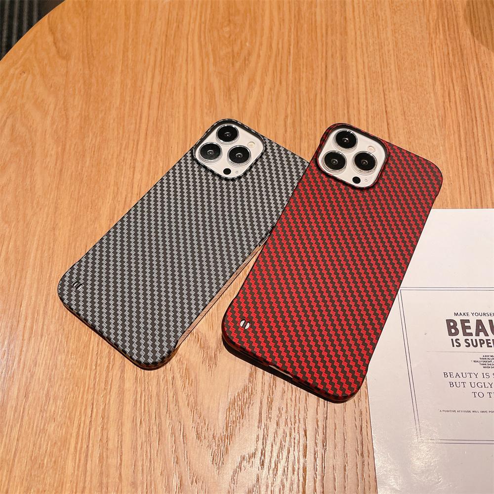 Matowa bezramowa obudowa z włókna węglowego do Iphone 12 13 Mini 11 Pro Max X Xs Xr 7 8 Plus Se 3 Business odporna na wstrząsy Ultra cienka okładka