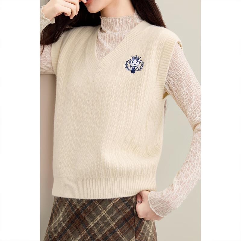 Shangdoubila Women's Preppy V-Neck Knit Vest