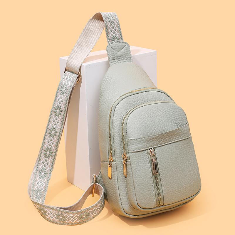 Women's Chest Bag Wide Shoulder Bag Vintage Crossbody Bag